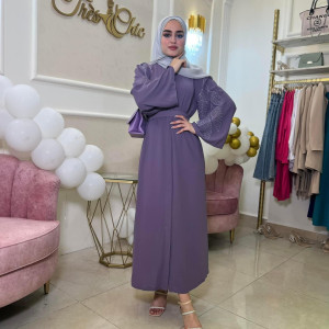 عبايه كريب قطعة وحده