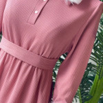 فستان صوف مع فرو