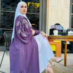 عبايه كريب قطعة وحده