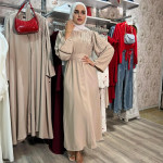 عبايه كريب قطعة وحده