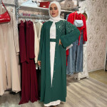 عبايه كريب قطعة وحده