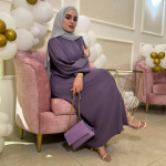 عبايه كريب قطعة وحده